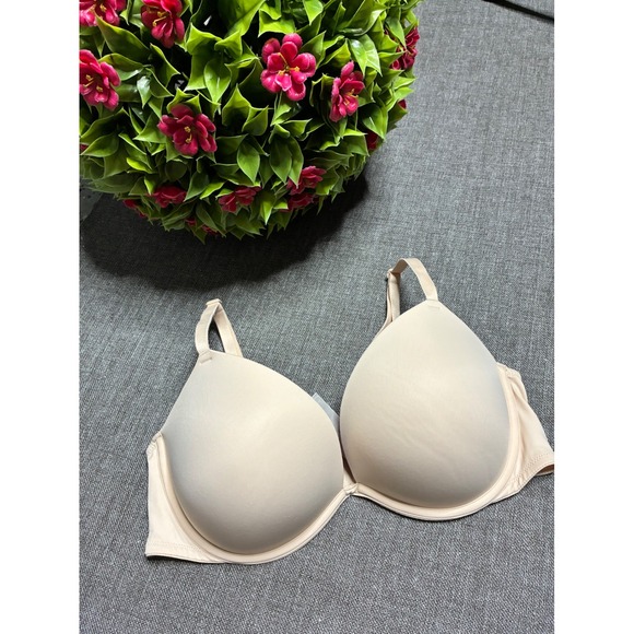 PINK Victoria's Secret Wear Everywhere Super Push Up Bra 38C Beige - Picture 1 of 7